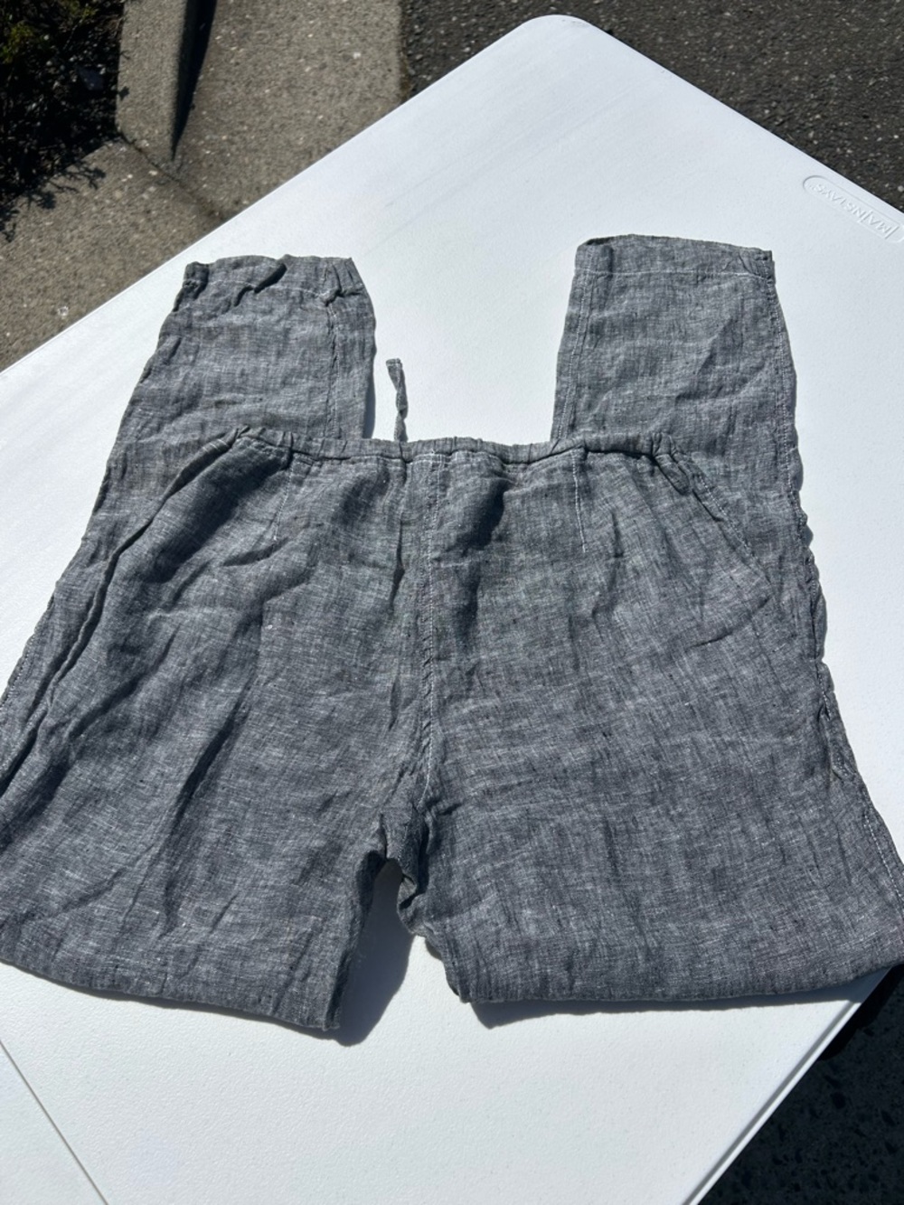 CP Shades Gray Linen Drawstring Waist Pants - Picture 7 of 7
